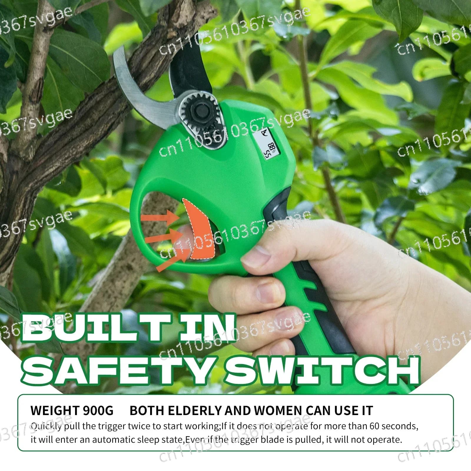 Electric pruning scissors, LCD display, bonsai and garden, 28mm, powerful, wireless