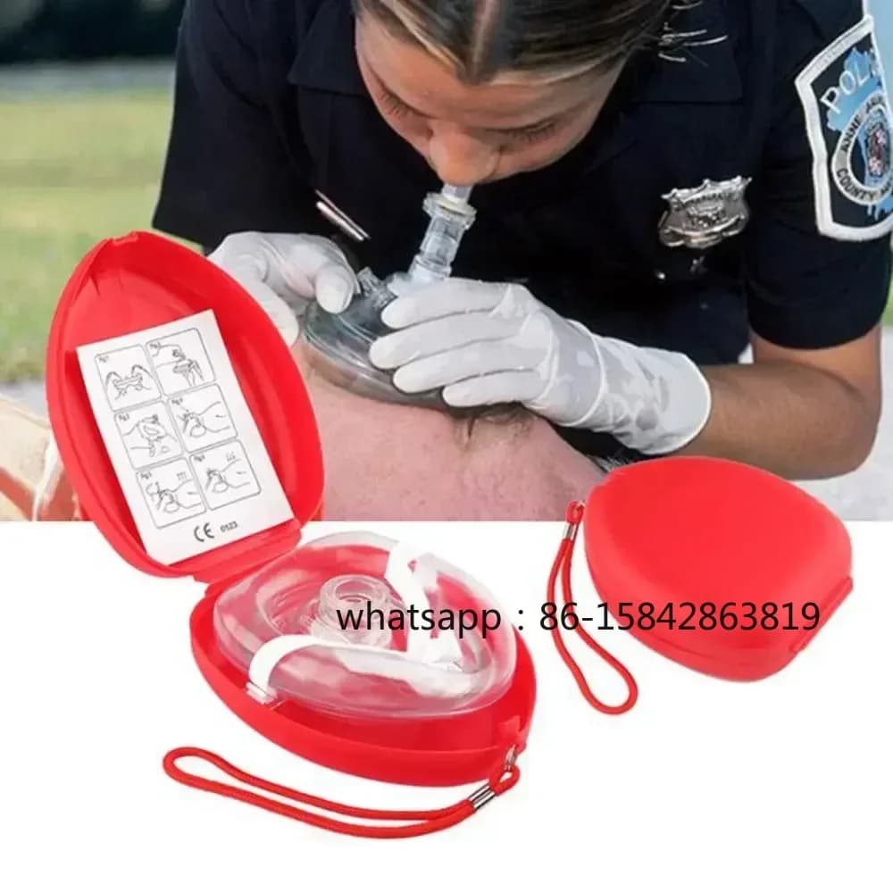 1Set Car Rescue CPR Mask Emergency First Aid Masks Resuscitator One-Way Valve CPR Face Sheild Survival Mask Outdoor Survival Kit