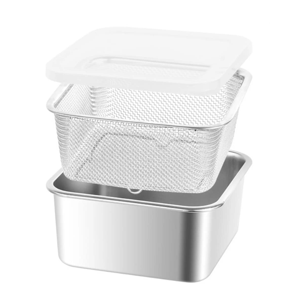 3 Pieces Stainless Steel Baking Pan Tray with Filter Basket for Kitchen Use Dishwasher Safe and Rust Resistant Cookware