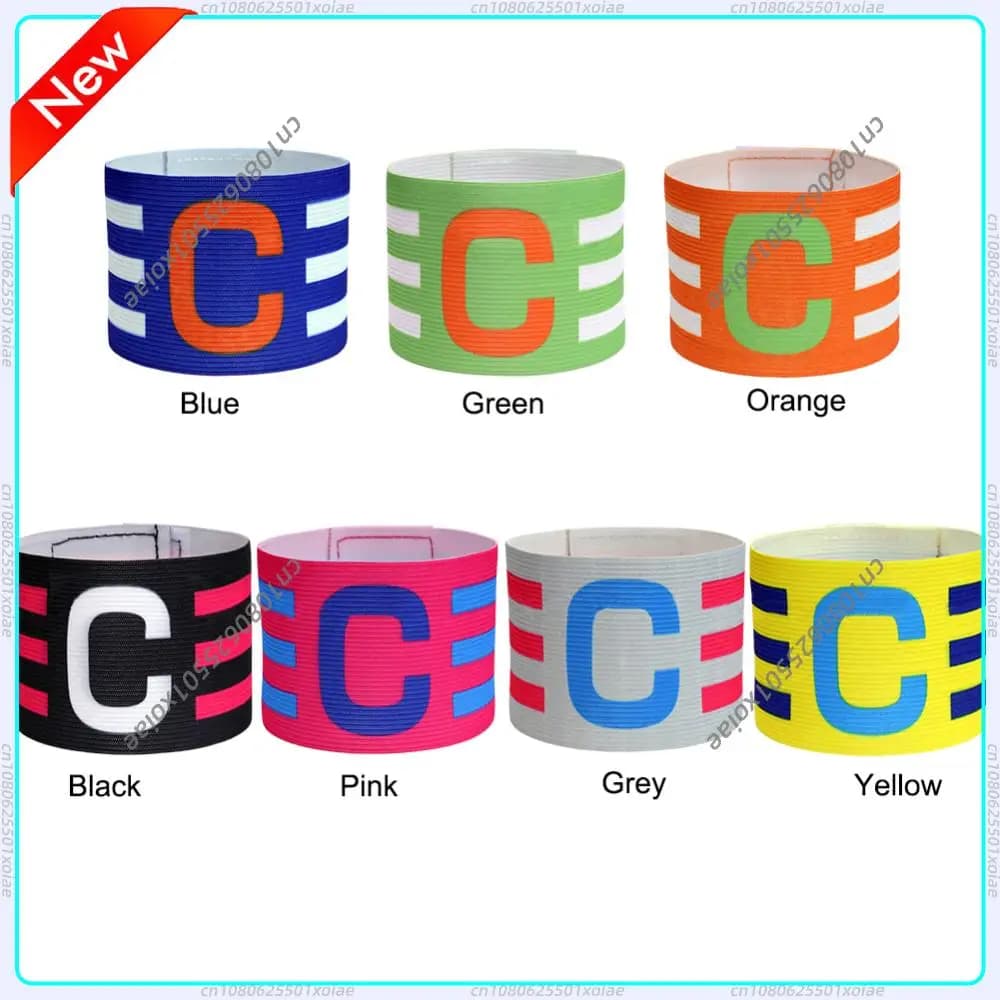 Captain's Band for Adjustable Football with Transparent Icon Strip and Strap Closure