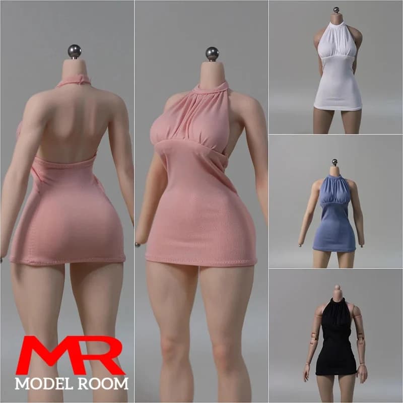 DMTOYS DF093 1/6 Scale Female Backless Dress Short Skirt Clothes Model Fit 12'' TBL S53 AT203 VCD01 Soldier Action Figure Body