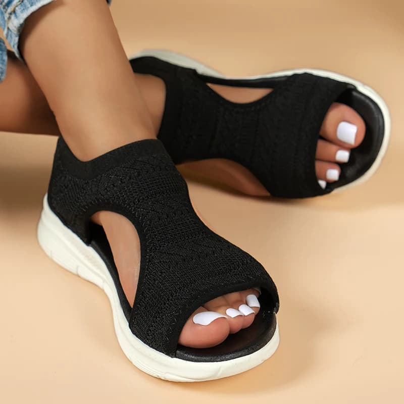 Nuove Scarpe Estive da Donna, Sandali con Zeppa in Rete, Sandali con Punta Aperta, Scarpe Casual Leggere da Donna, Zapatillas Mujer