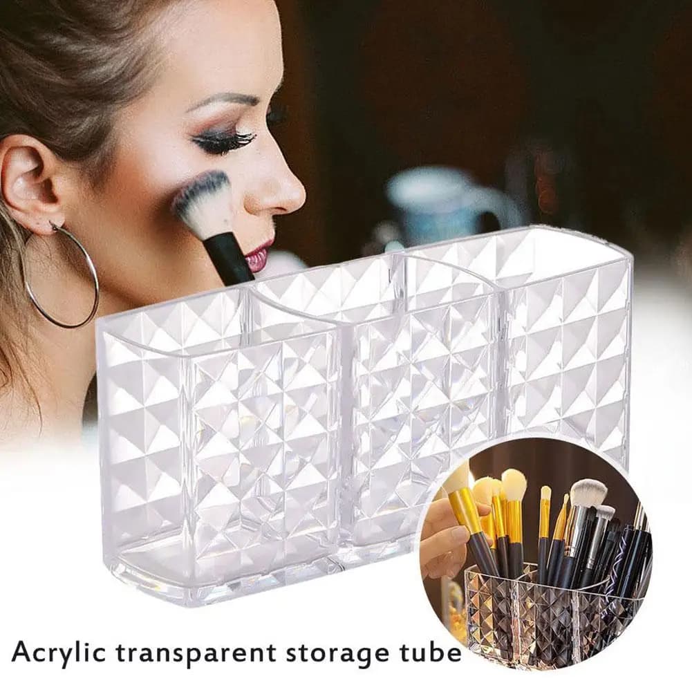 1/2 pezzi Scatola portaoggetti a specchio con motivo a diamante, per bagno, cosmetici, rossetti, organizer domestico