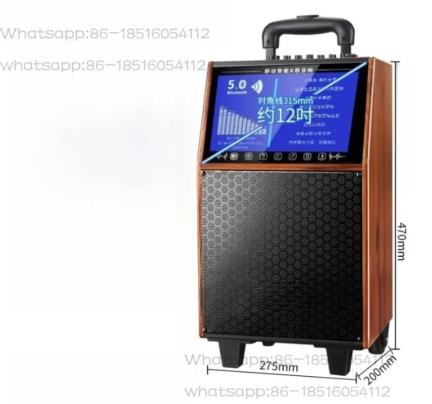 Macchina per karaoke portatile con touch screen wireless K6, altoparlante multifunzione per interni ed esterni, mini soundbar in legno per uso domestico