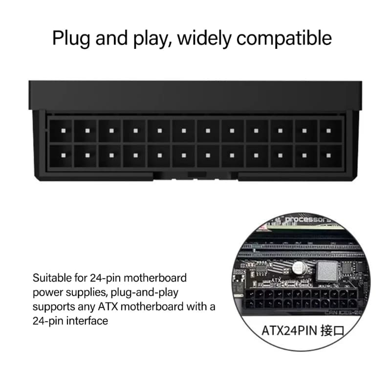 PC desktop ATX24 Pin Adattatore alimentazione angolo retto da 90 gradi Connessione Le dimensioni compatte dei