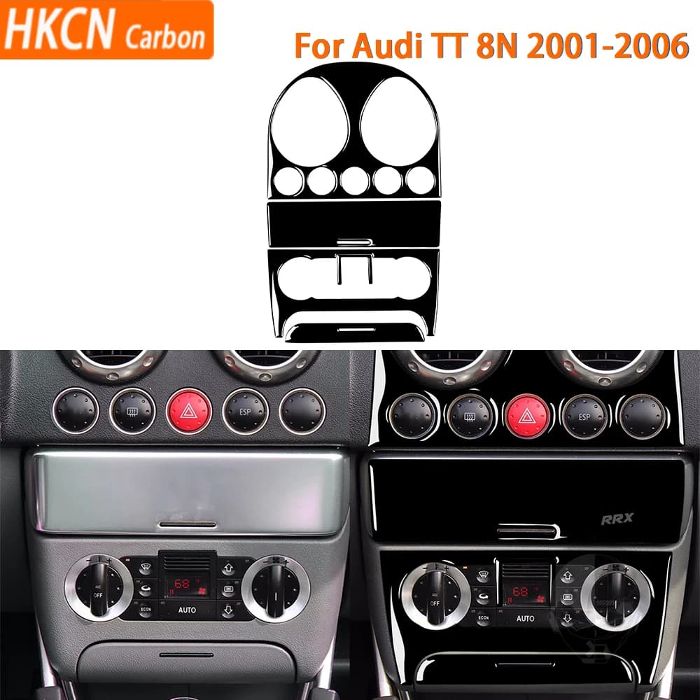 Accessori in plastica nera Interni auto Condizionatore d'aria AC Uscita aria Adesivo per Audi TT 8N 2001 2002 2003 2004 2005 2006