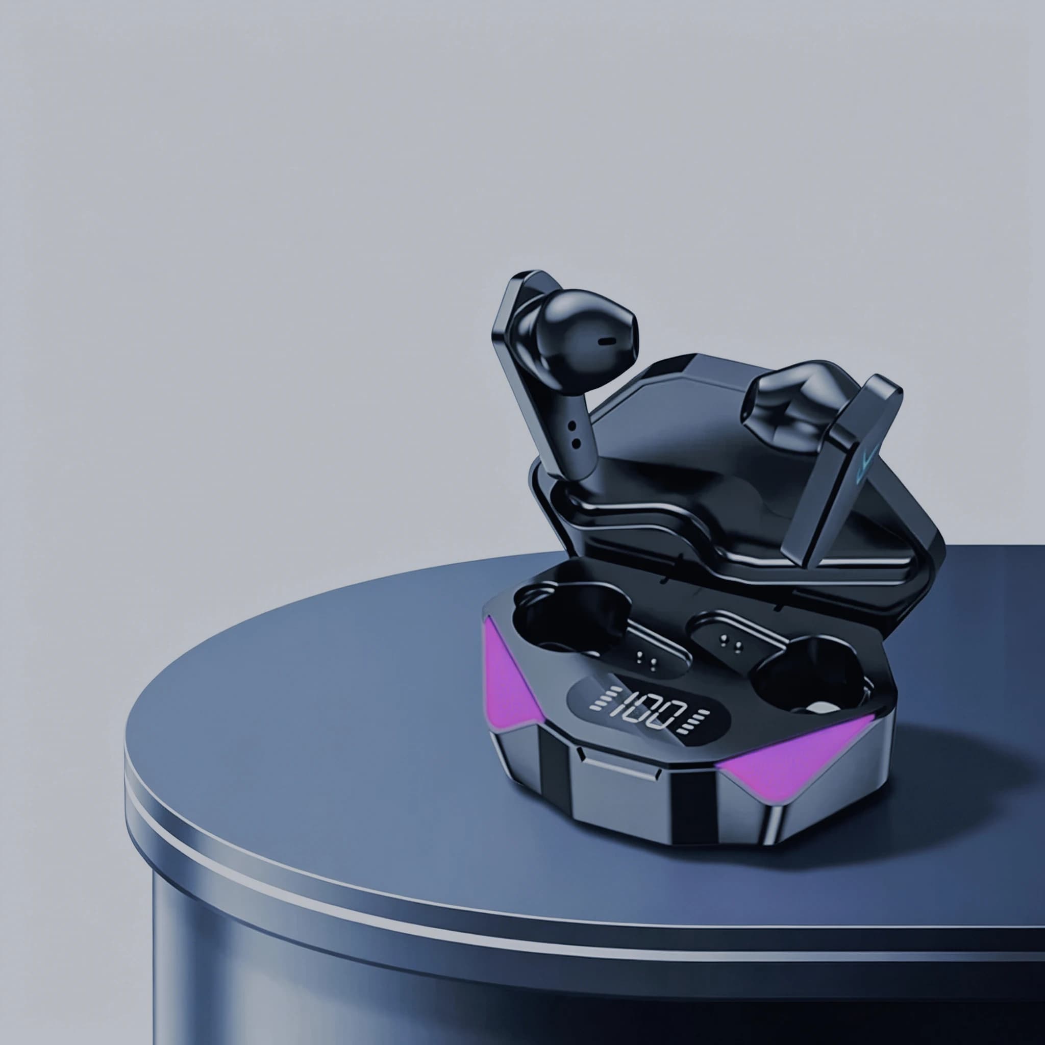 Auricolari wireless in-ear a bassa latenza, cuffie TWS Bluetooth per gaming con microfono e luce