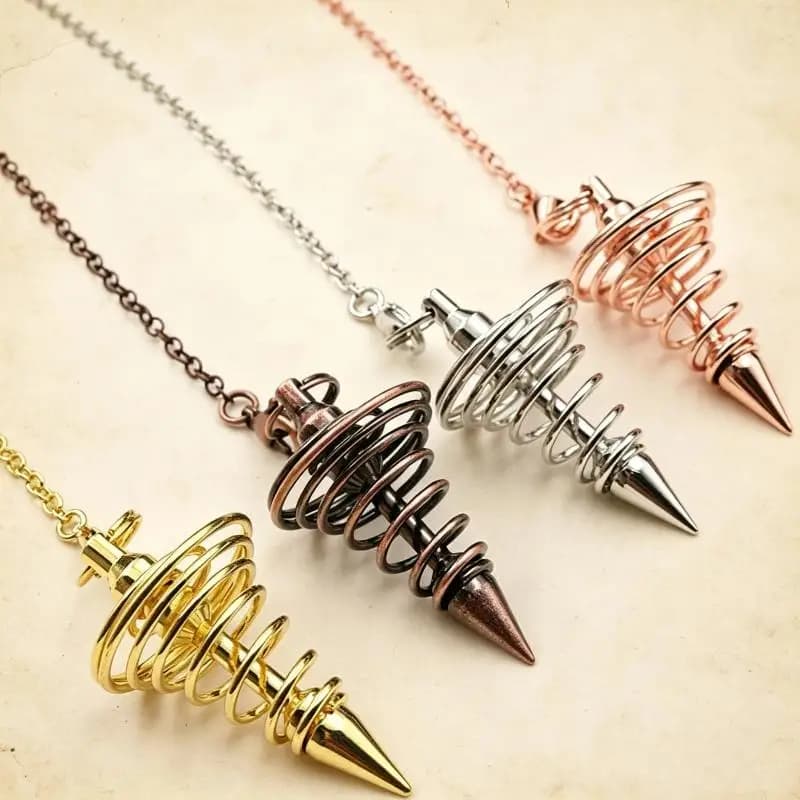 Dowsing Witch Spiritual Copper Pendulum Pointed Meditation Energy Spiral Metal For Women Girls