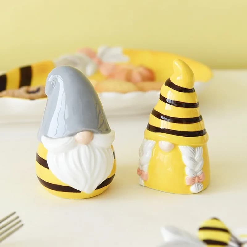 Set di bottiglie di spezie in ceramica Creativo Ape Elfo Babbo Natale Saliera e pepe Decorazioni natalizie Regali di nozze Forniture da cucina