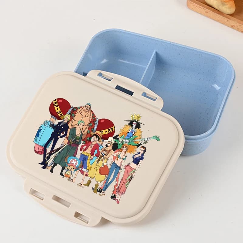 Anime One Piece Lunch Box for Kids Cartoon Printed Bento Lunch Box Boys Food Containers School Material Birthday Gifts