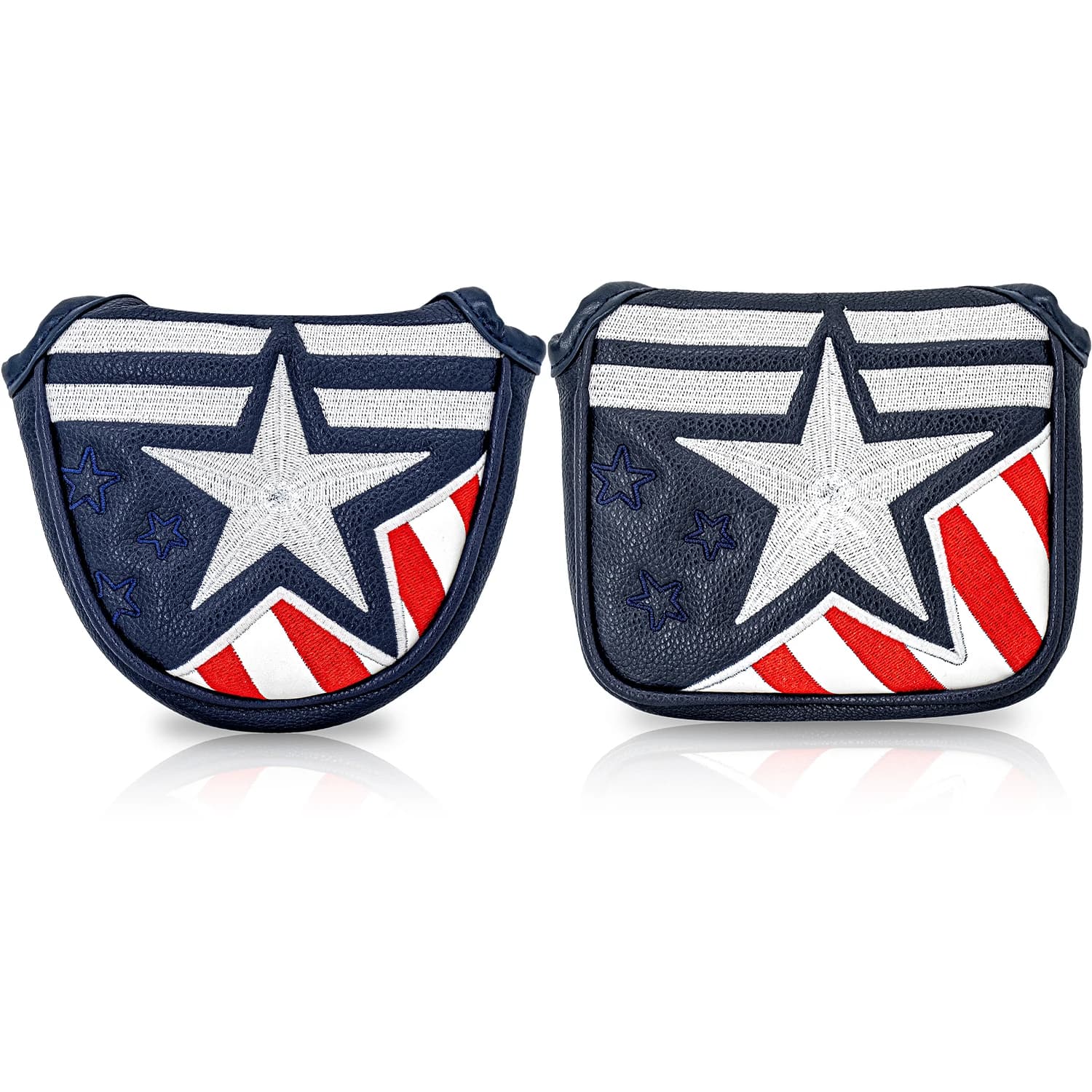 1Pc Stars & Stripes Golf Putter Cover, Magnetic Closure PU Headcover for Blade & Mallet Putter, Golf Accessories for Men & Women