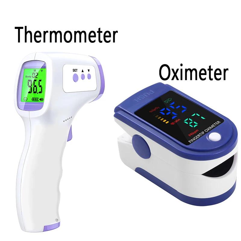Digital infrared thermometer Contactless fever thermometer for the body on the front or medical portable oxymeter for your fingers Oxygen in the blood