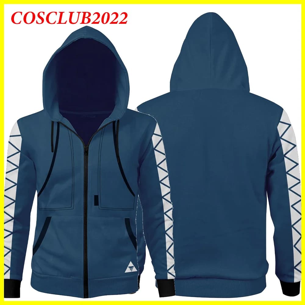 Hercules Costume Cosplay Idia Shroud Hoodie Twisted Anime Movie Wonderland Zip Up Coat Hinge Man Halloween