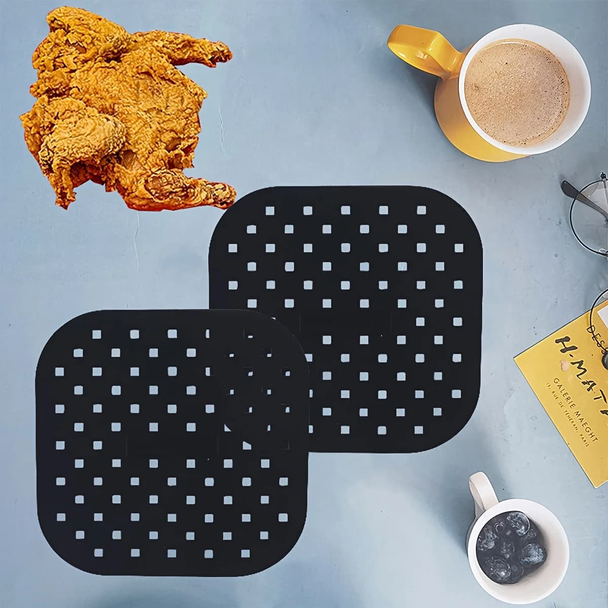 Silicone Air Frying Sheet 1 pc, inner air frying tank, reusable baking tray, oven tools, small kitchen utensils