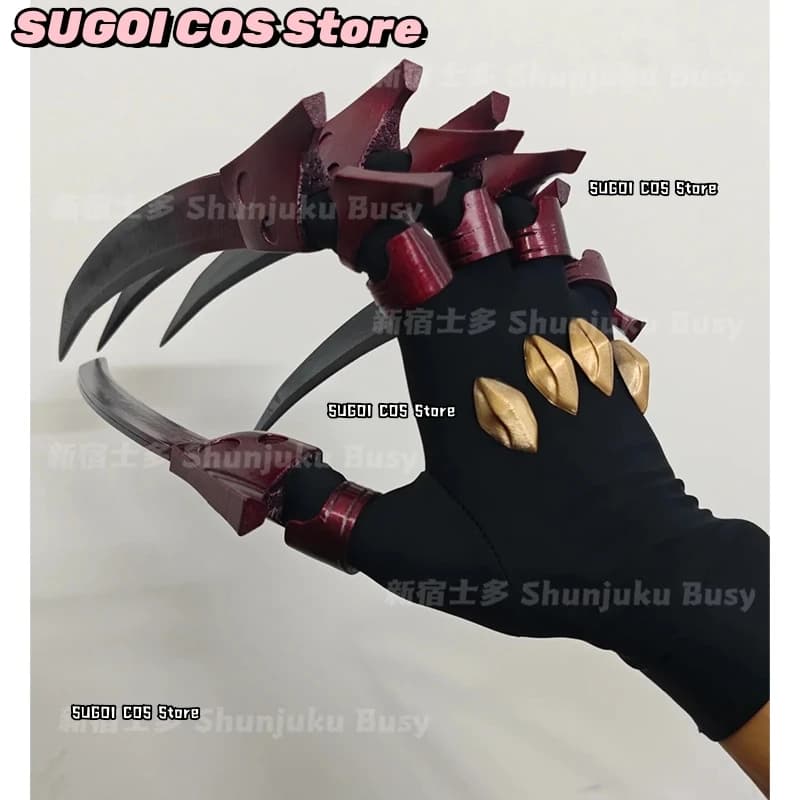 abSS^GACHIAKUTA Jabber The Abyssal Warlord Guanti a forma di artiglio per Cosplay, Arma da dito, Coppia di armature da mano indossabili, Accessorio per Dark Fantasy e Anime