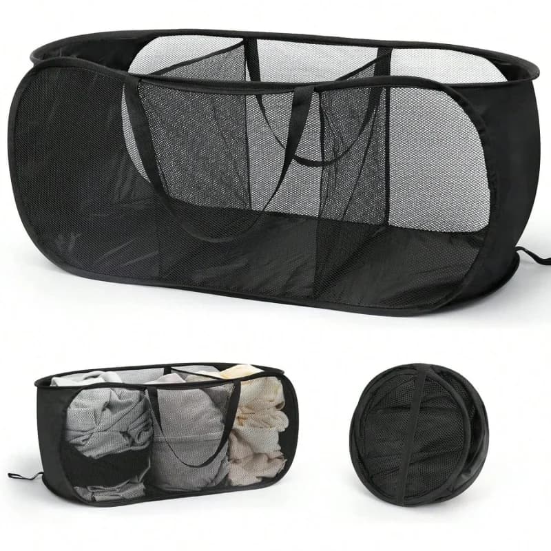 Cesto portaoggetti in rete per bagno, doccia, lavanderia, vestiti, borsa pieghevole portatile per viaggi d'affari