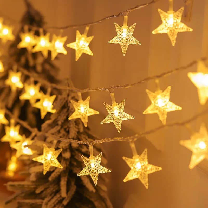 Luci della stringa della stella di alimentazione della batteria USB Ghirlanda di Natale della luce leggiadramente del LED per la decorazione della casa di campeggio della festa nuziale di Capodanno