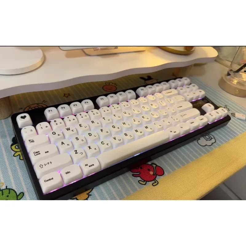 Custom Minimalist White Keycap Mechanical Keyboard Key Caps Point Keycaps Sublimation Custom 10mm Profile for Daily Use Gift