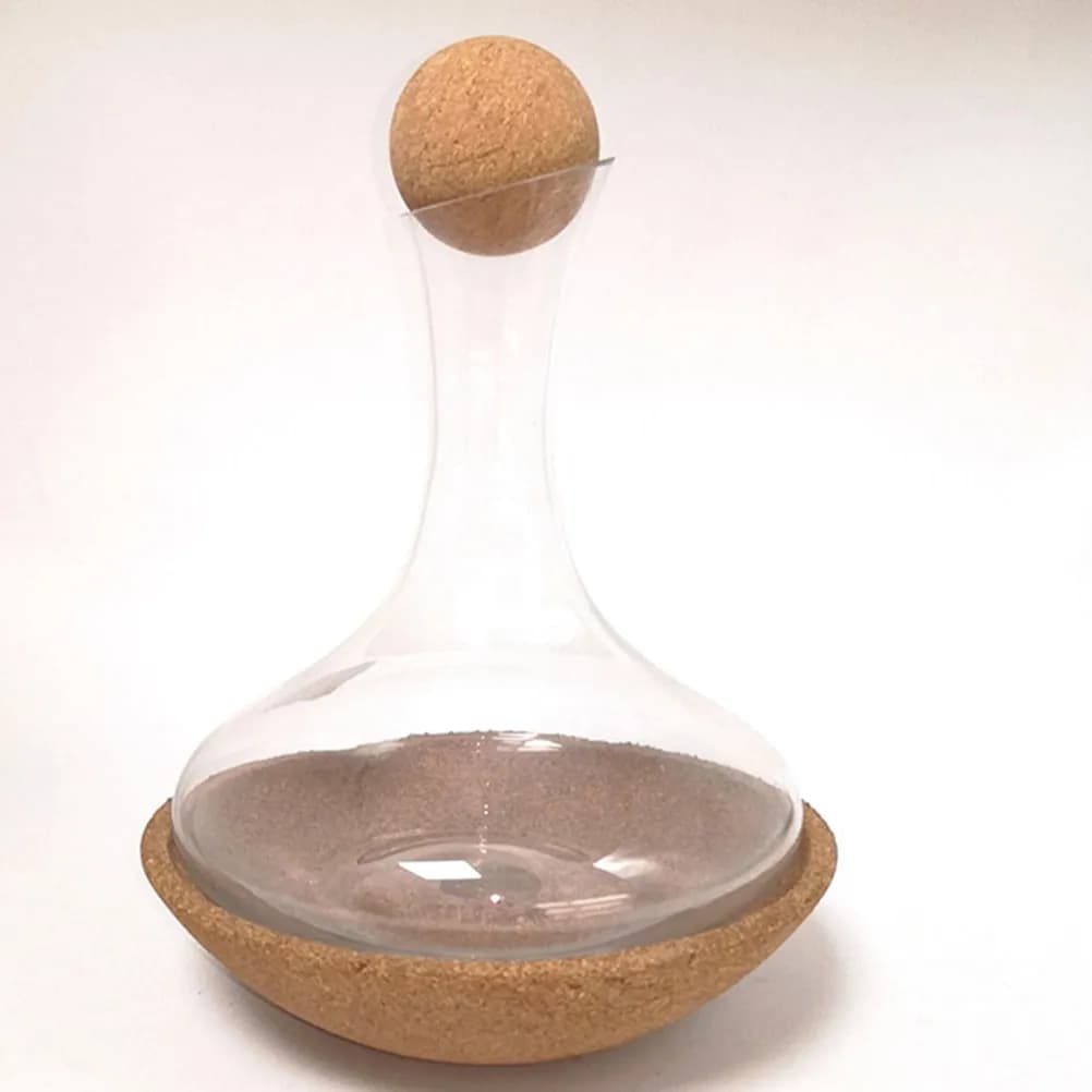 2 Pezzi Tappo in Legno per Decanter di Vino, Sfera in Sughero Sigillante Ermetico per Caraffa e Bottiglia, Preserva il Sapore, per Addio al Celibato, Picnic, Bar, Uso Domestico