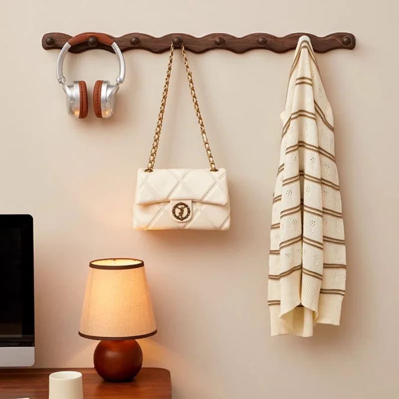 Solid Wood Coat Racks Dressing Rooms Clothes Hanger Creative Solid Hanging Organizer Wall Mounted Adhesive Furniture Supplies