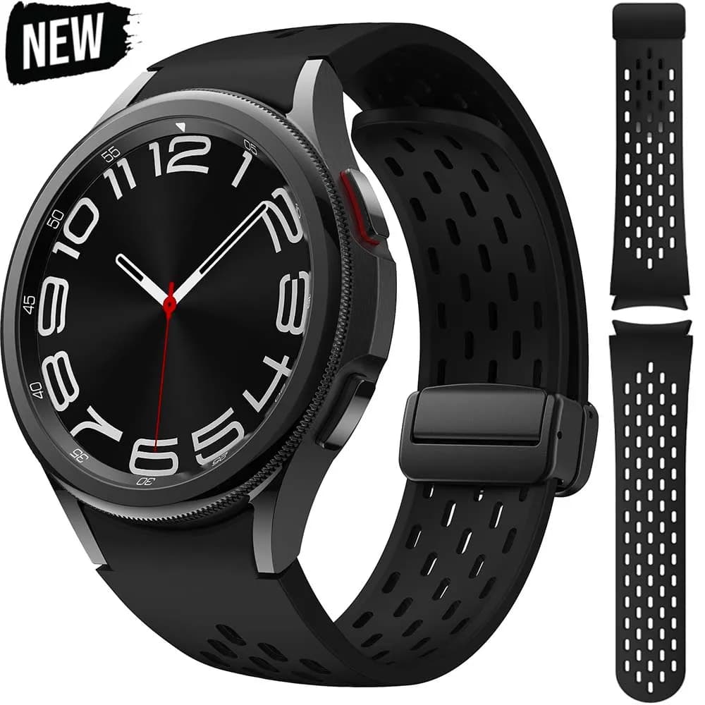 Silicone Strap for Samsung Galaxy Watch 7 6 5 4 40mm 44mm 5 Pro 45mm Magnetic Buckle Band for 6 Classic 43/47mm No Gaps Bracelet