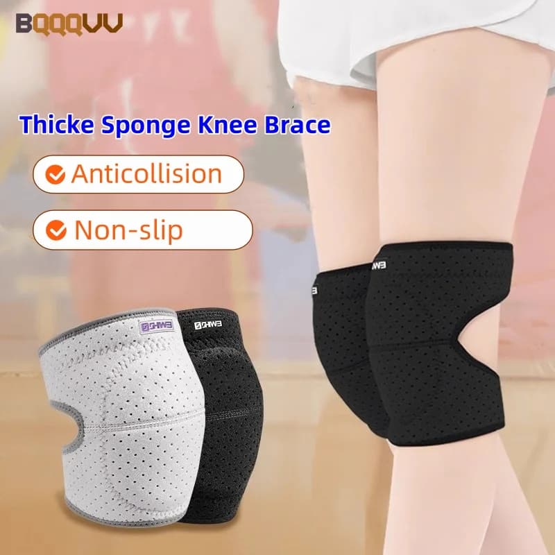 1 pair of thickened sponge knee pads, non-slip elastic support pads for football, volleyball, basketball