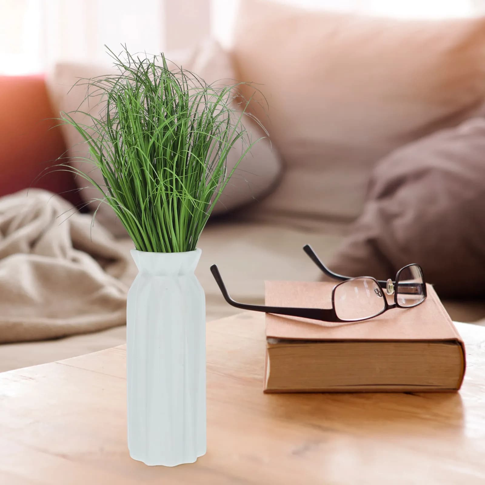 12Pcs Fake Grass Outdoor Decorative Simulation Plant Adornments Realistic Lifelike Artificial Grass Home Office Photography