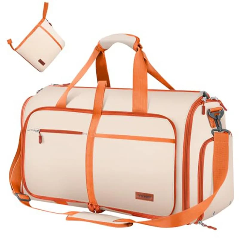 Borsa per indumenti pieghevole Borsone per indumenti convertibile con tracolla Borsa da weekend per valigia sospesa 2 in 1 da viaggio