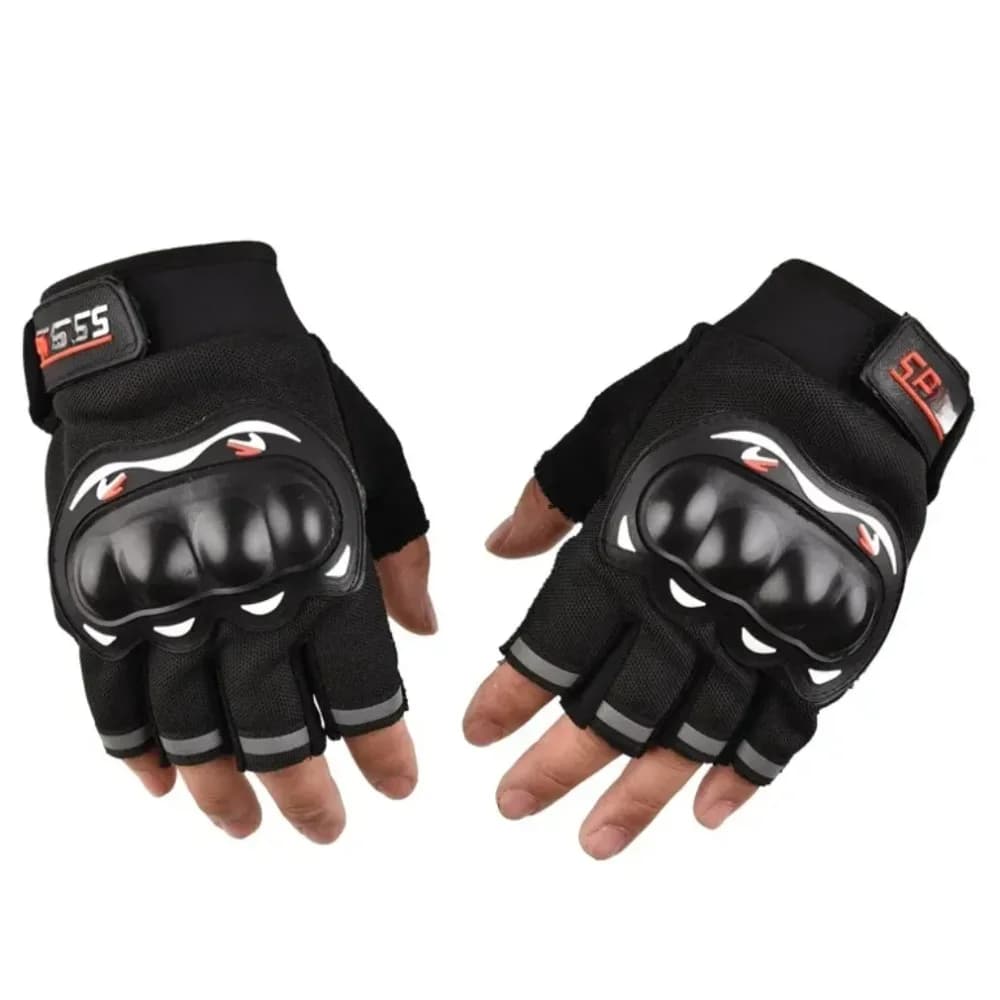 Guanti mezze dita per allenamento sportivo all'aria aperta quattro stagioni da uomo antiscivolo, moto anticaduta, moto