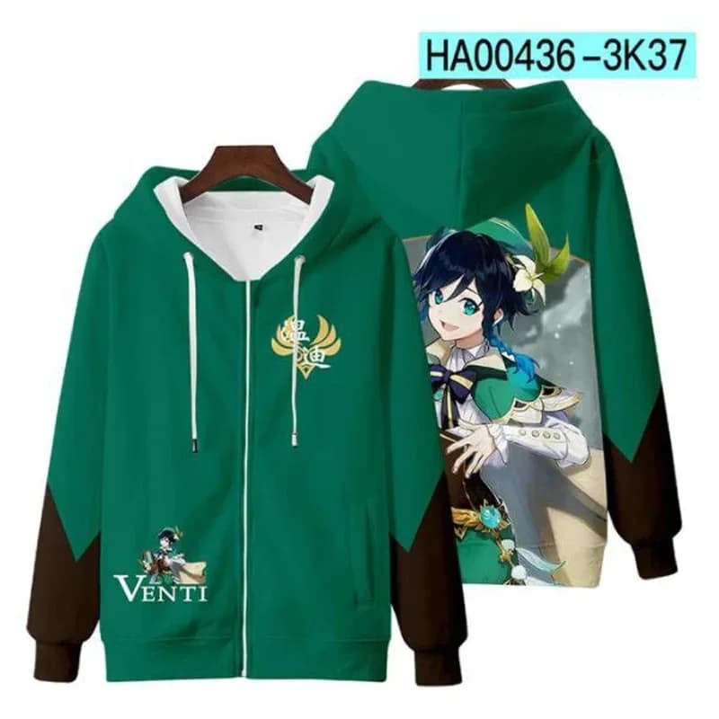 New 2026 Genshin Impact Men's Sportswear Casual Tracksuit Two Piece Set Top and Pants Sweat Suit Oufit Barbatos Venti Cospla COS