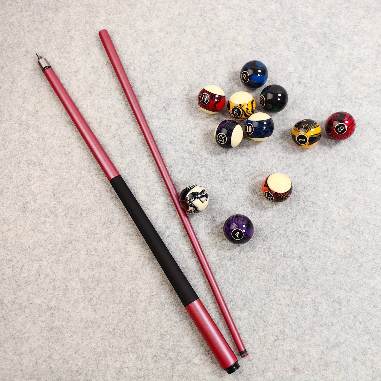 Dark Red Matte Fiberglass Graphite Composite Billiard Cue