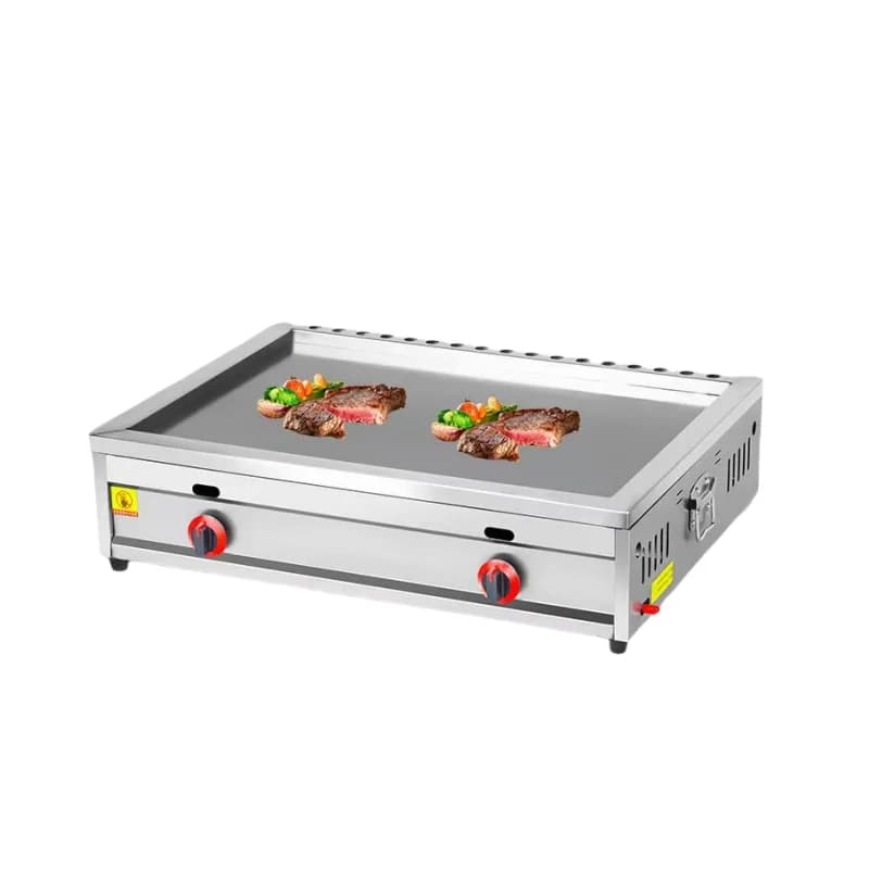 Practical GPL Gas Commercial Plate for Steaks, Hamburgers and Calamari, Grid in Cast Iron