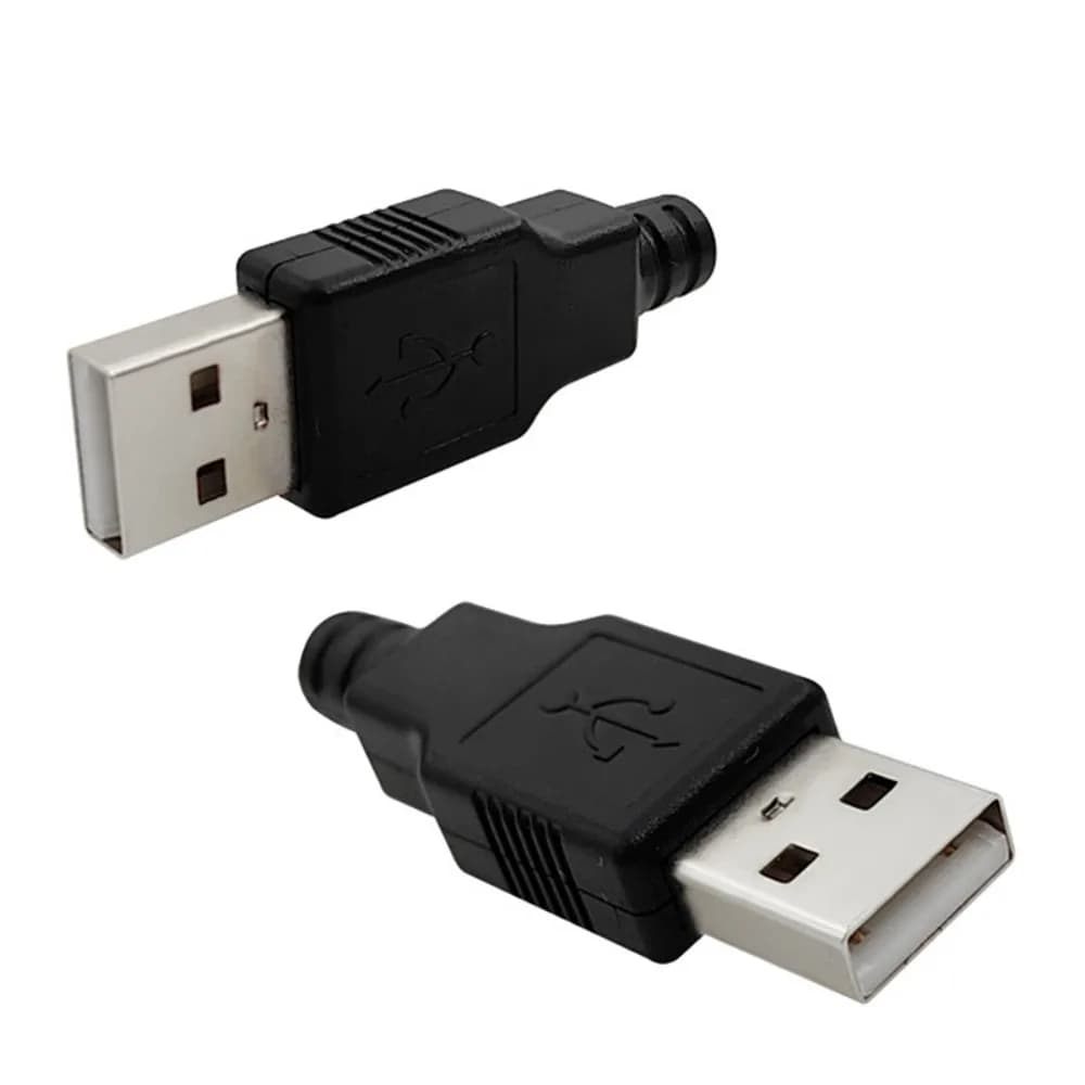 Connettore USB Nero Tipo A Spina USB Tipo A Presa USB maschio in plastica con custodia Connettore connettore fai da te con coperchio
