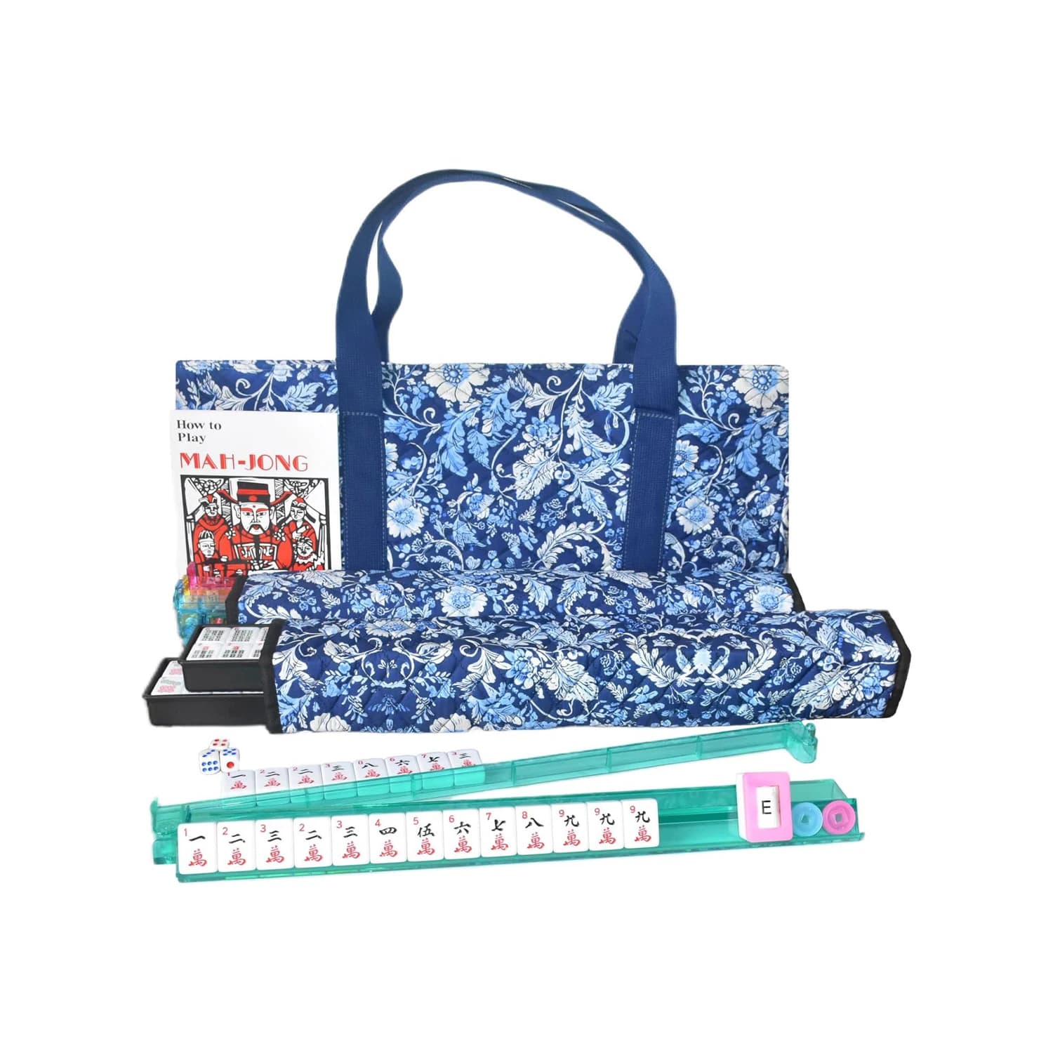 Wholesale 166 Pcs Melamine American Mahjong Tiles Set with Foldable Carrying Bag 4 Mahjongg Rack Pushers & Counting Chips