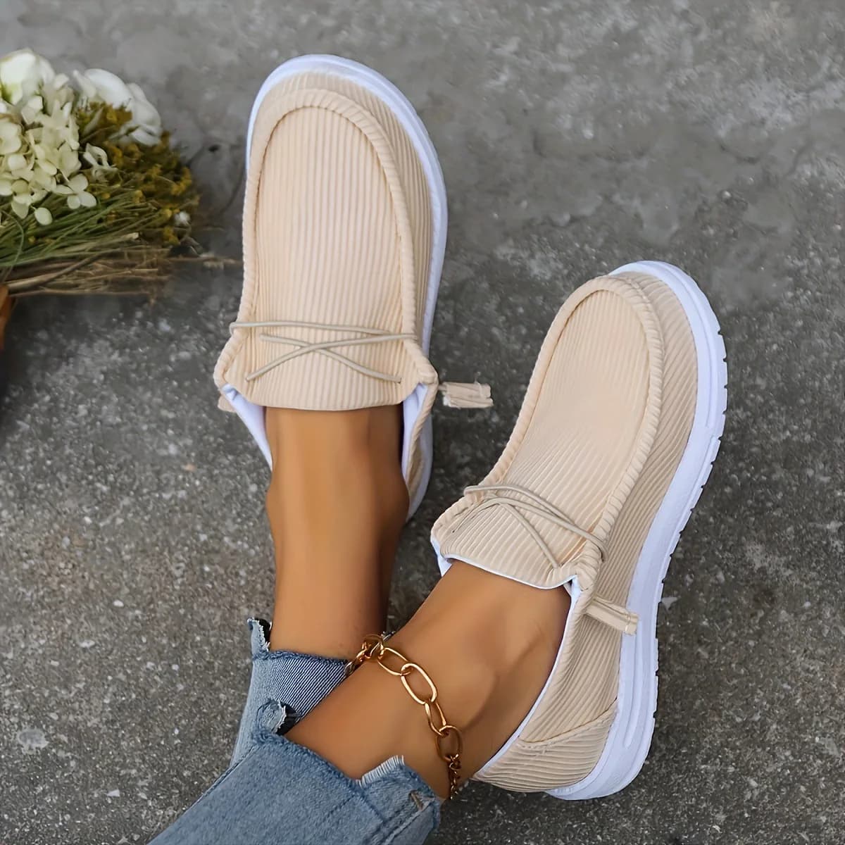Mocassini Casual in Tela da Donna - Scarpe Leggere Slip-On per Camminare