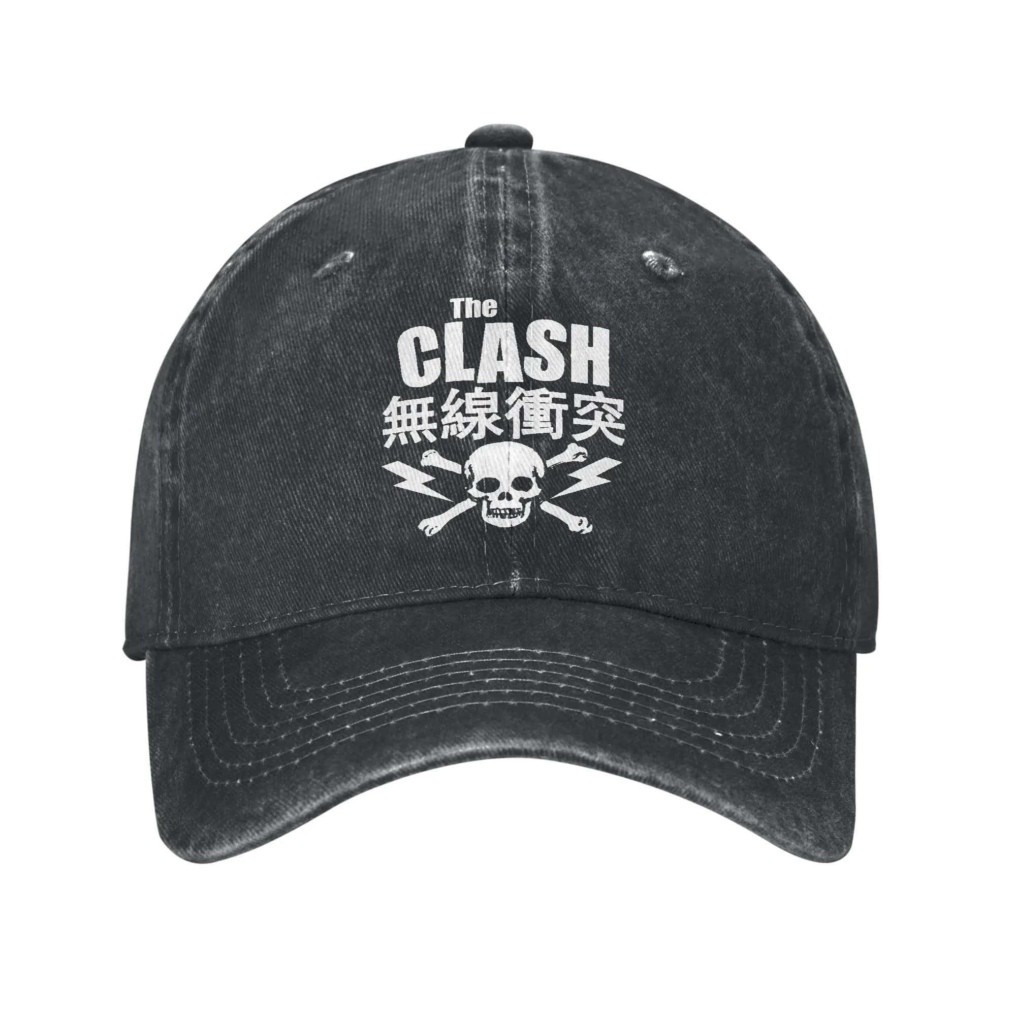 Cappellino da Baseball Retro The Clash per Uomo e Donna, Berretto Estivo in Denim Invecchiato, Morbido e Non Strutturato