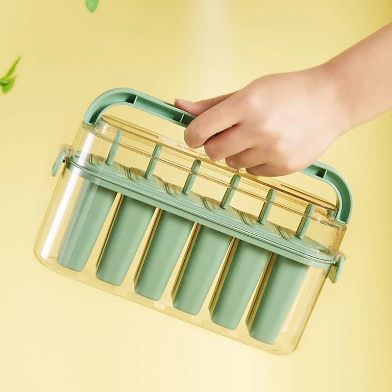Set di 6 Stampi per Ghiaccioli Fai-da-Te - Facile Utilizzo con Contenitore Portatile, Riempibili e Facili da Scomponere