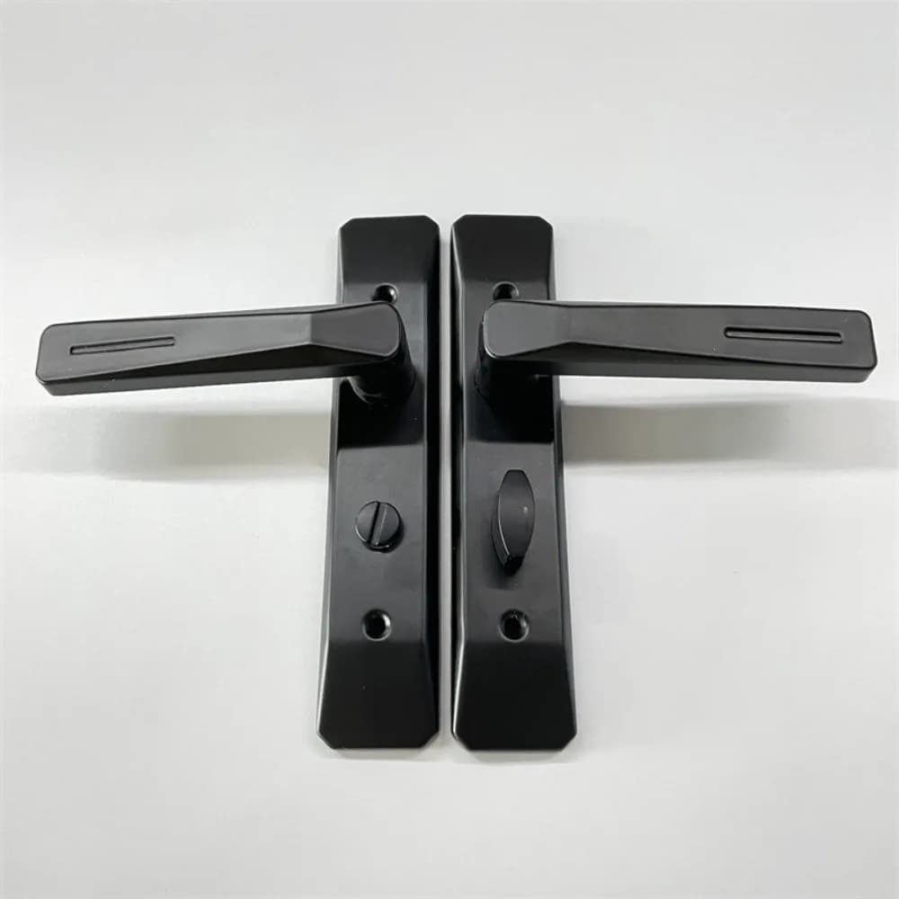 Utile serratura per maniglia da bagno senza chiave Maniglia da bagno ispessita in metallo Serratura per porta Maniglia per porta di sicurezza a linguetta singola Hardware per la casa