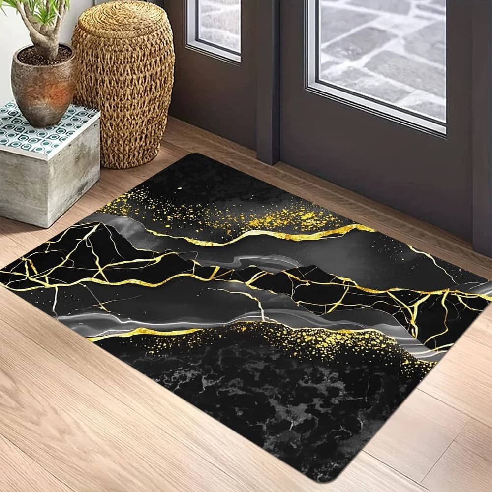 Abstract Mable Print Welcome Entrance Doormat Non-Slip Rugs Carpet Indoor Outdoor Floor Mat Living Room Bedroom Bath Kitchen Rug