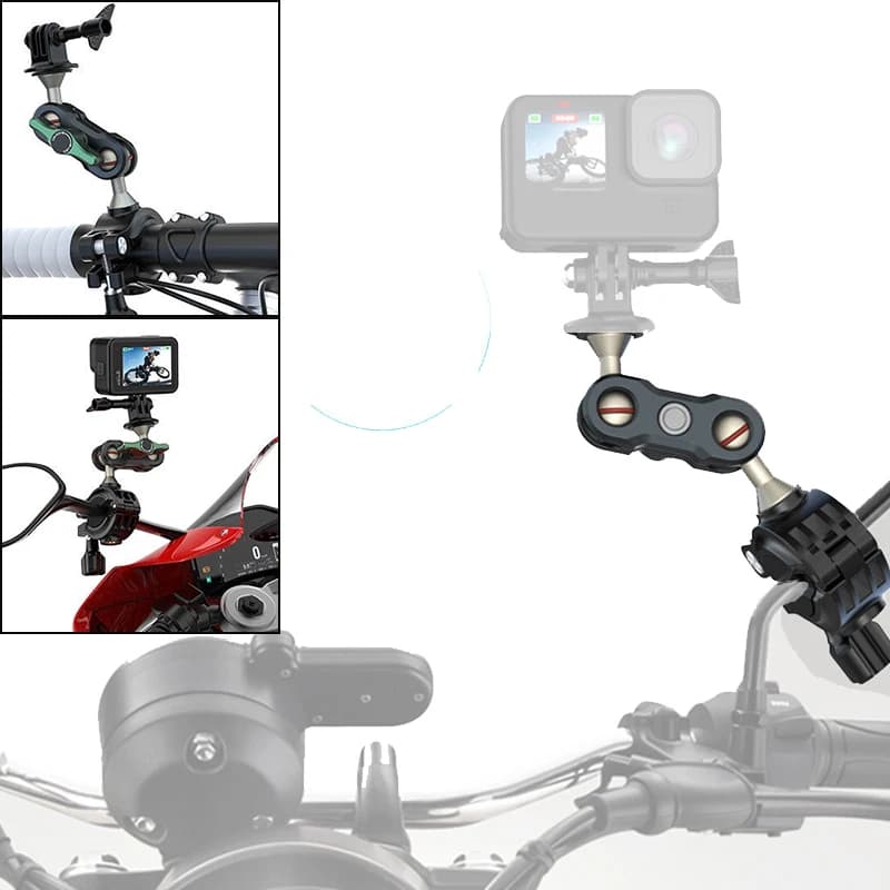 Supporto per manubrio da ciclismo con supporto per testa a sfera per Gopro Hero 13 12 11 10 9 Insta 360 X3 X4 DJI OSMO Fotocamere Cellulari