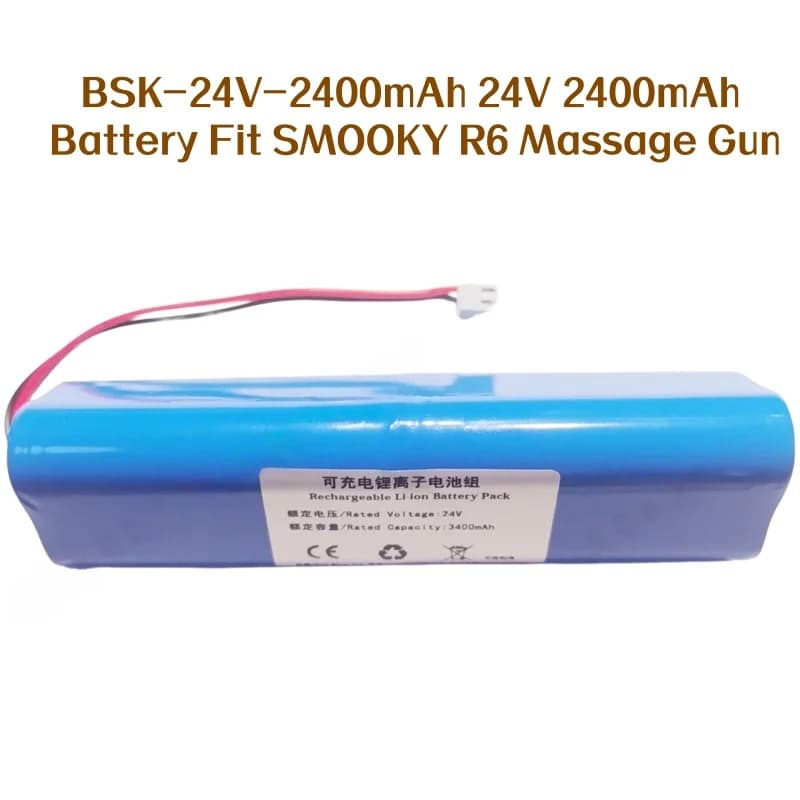 24V 2400mAh 18650 Battery Pack BSK-24V-2400mAh for SMOOKY R6 Massage Gun Replacement Battery