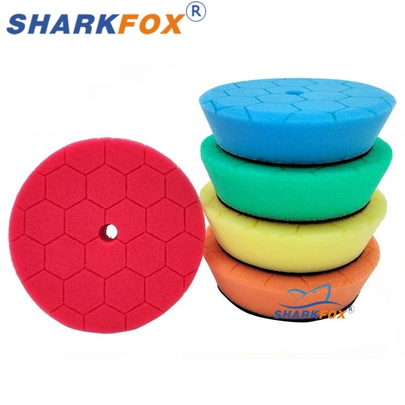 Sharkfox 5 Pz/lotto 3 Pollici (80mm) Auto Lucidatura Disco Smalto Ceretta Tamponi Spugna Schiuma Polish Buffer Rimuove Graffi Tampone di Lucidatura