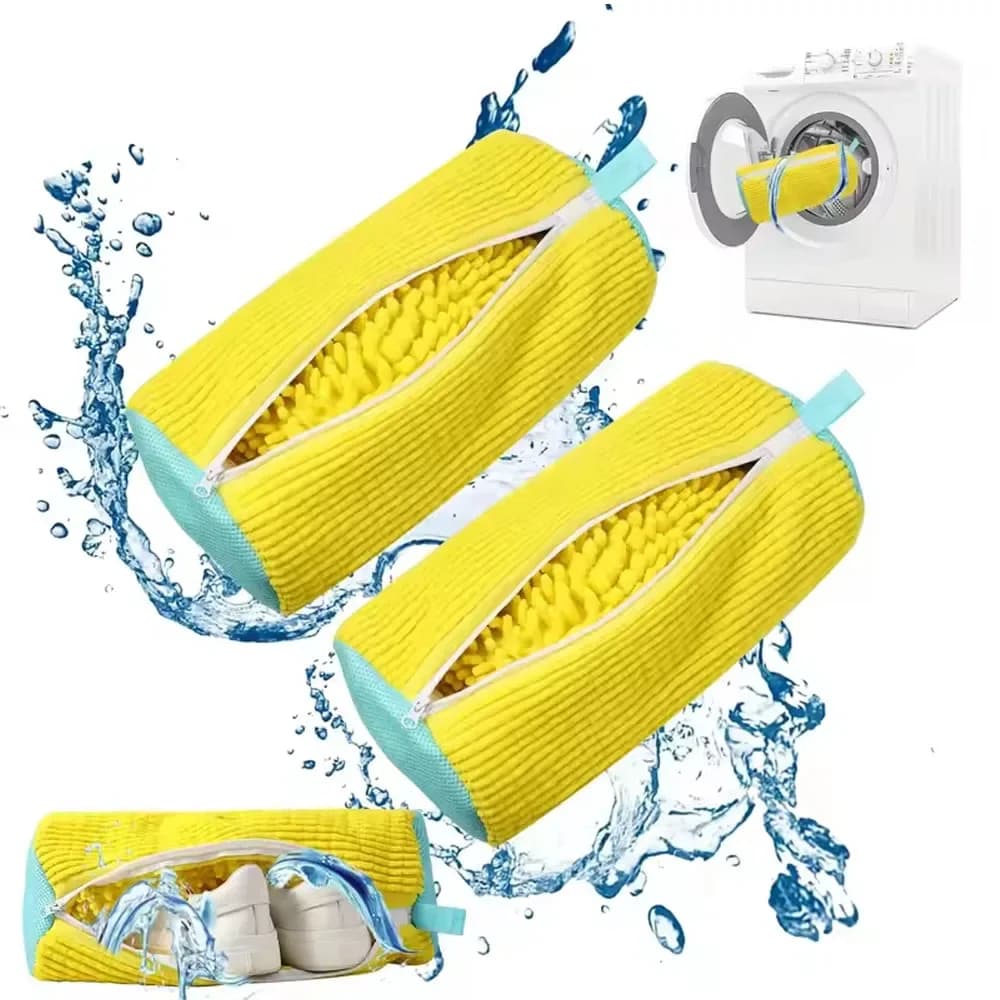 2 pcs laundry bags for shoes in cylindrical shoes for non-abrasive washing machine shoes for travel sneakers in thickened net Zipp