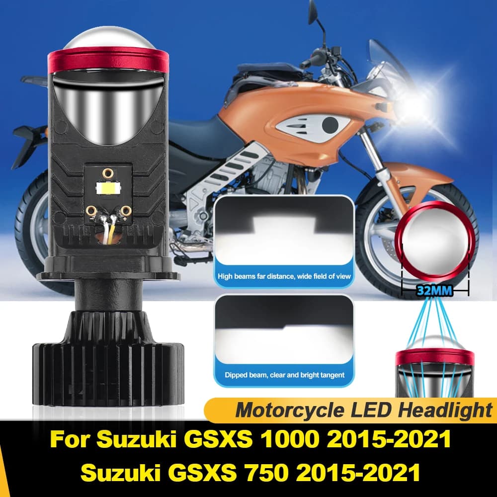 H4 LED Faro Del Motociclo 12V Lente Del Proiettore Moto Luce 6000K Per Suzuki GSXS 1000 2015-2021 Suzuki GSXS 750 2015-2021