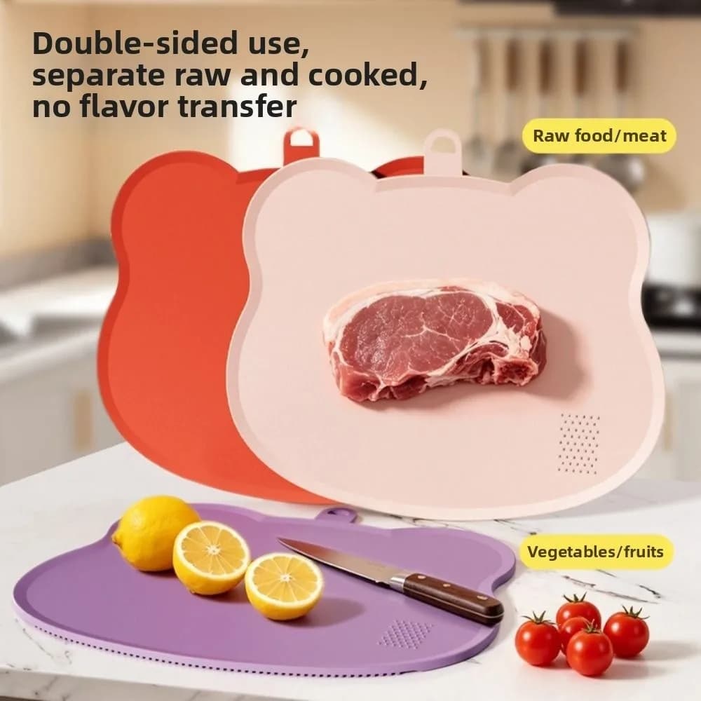 Anti-Bacterial TPU Cutting Board Double-Sided Anti-Mold Non-Slip Cutting Mat Odor-Free Flexible Fruit Cutting Board Kitchen Use