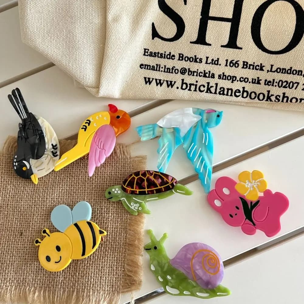 Fruit Cartoon Animals Hair Clip Barrette Vegetable Acetic Acid Flower Hairpin Headwear Korean Style Tulip Duckbill Clip Travel