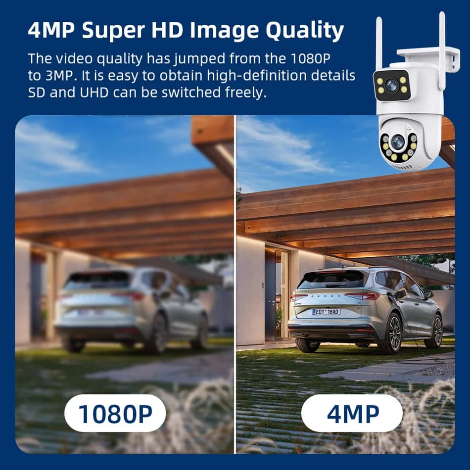 6MP 1296P iCsee APP Full Color Dual Lens Wireless PTZ IP Dome Camera AI Humanoid Detection Home Security CCTV Baby Monitor