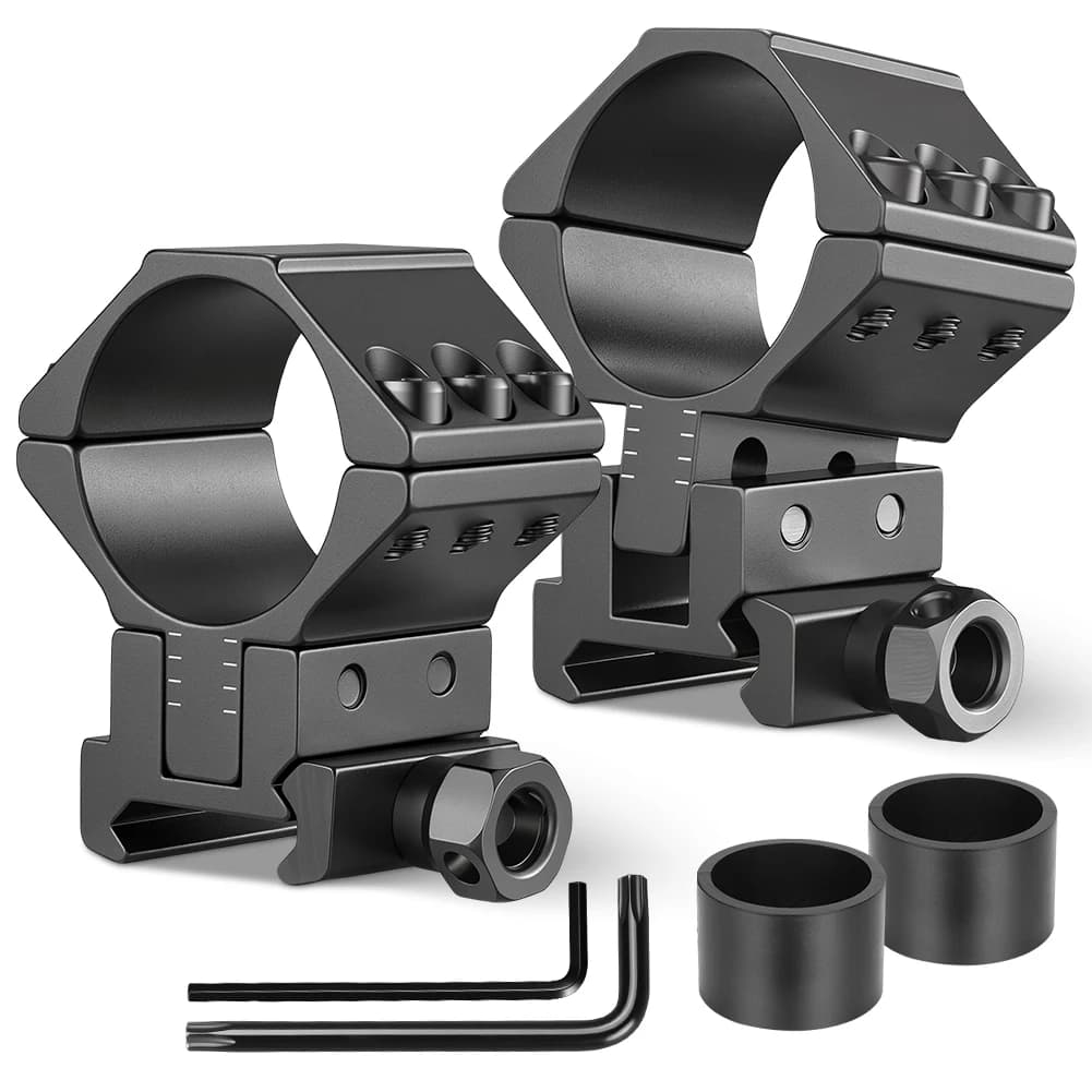 UniqueFire Rifle Scope Rings,1 inch 25.4mm - 30mm Adjustable Angle & Height Flashlight Mount fit for 20mm Picatinny Rails
