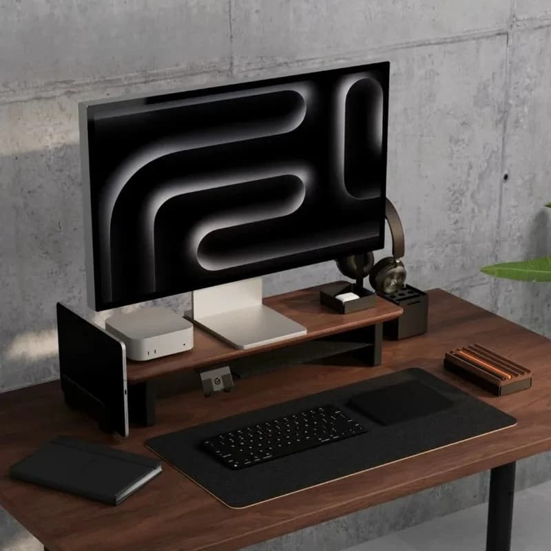 Hot Sale! Walnut Monitor Stand Riser Modular Desktop Computer Table Space Saving Laptop Shelf Office Organizer System /Z3 Pro