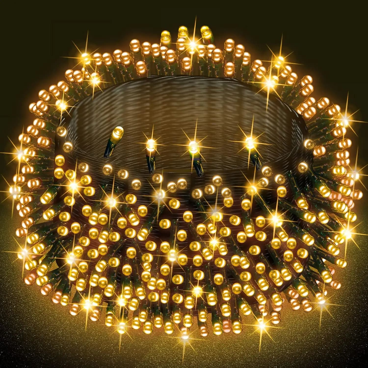 Luci Natalizie a Stringa LED Impermeabili, 500 LED, Filo Verde da 50m con 8 Modalità per Decorazioni Esterne Albero di Natale e Festività